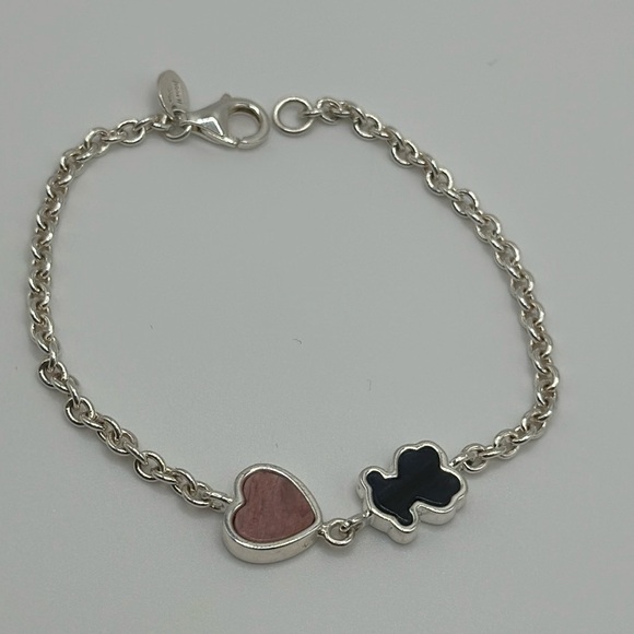 TOUS 925 Bracelet black ónix and pink stone - Picture 1 of 6